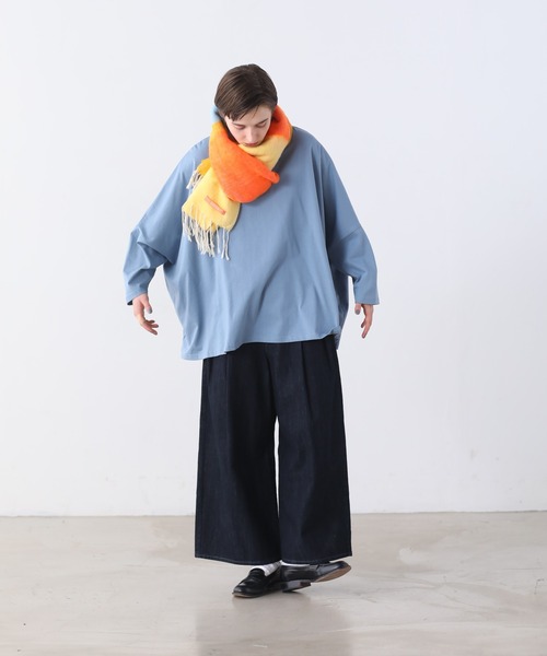 Kelen(ケレン)の「「KELEN/ケレン」ワイドボックスシルエットトップス(Tシャツ/カットソー・レディース・ライトベージュ/ブラック/ブルー系その他/ブラウン・FREE)」の8枚目の写真