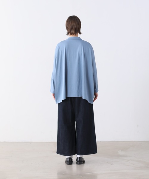 Kelen(ケレン)の「「KELEN/ケレン」ワイドボックスシルエットトップス(Tシャツ/カットソー・レディース・ライトベージュ/ブラック/ブルー系その他/ブラウン・FREE)」の12枚目の写真