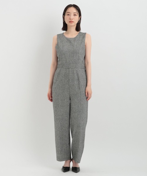 ebure リネンツイードオールインワン ベージュ ebure リネンツイードオールインワン ベージュ