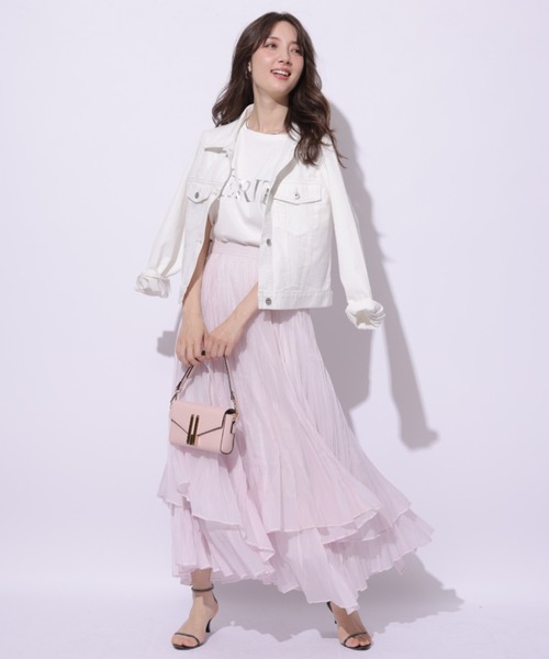 Apuweiser-riche(アプワイザーリッシェ)の「ワッシャープリーツレイヤードスカート(スカート・レディース・ブラック/ダークブラウン/ブルーグレー/ピンク系その他5・1/0/2)」の18枚目の写真