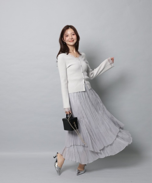 Apuweiser-riche（アプワイザーリッシェ）の「ワッシャープリーツレイヤードスカート（スカート・レディース・ブラック/ダークブラウン/ブルーグレー/ピンク系その他5・1/0/2）」の5枚目の写真