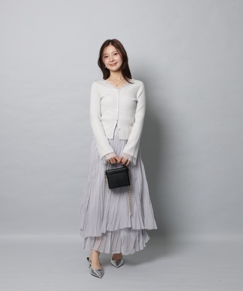 Apuweiser-riche（アプワイザーリッシェ）の「ワッシャープリーツレイヤードスカート（スカート・レディース・ブラック/ダークブラウン/ブルーグレー/ピンク系その他5・1/0/2）」の6枚目の写真