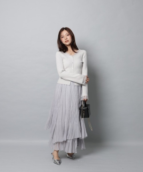 Apuweiser-riche（アプワイザーリッシェ）の「ワッシャープリーツレイヤードスカート（スカート・レディース・ブラック/ダークブラウン/ブルーグレー/ピンク系その他5・1/0/2）」の7枚目の写真