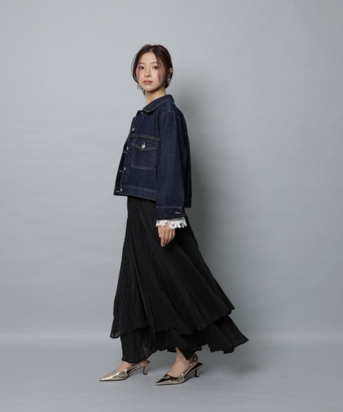 Apuweiser-riche（アプワイザーリッシェ）の「ワッシャープリーツレイヤードスカート（スカート・レディース・ブラック/ダークブラウン/ブルーグレー/ピンク系その他5・1/0/2）」の11枚目の写真