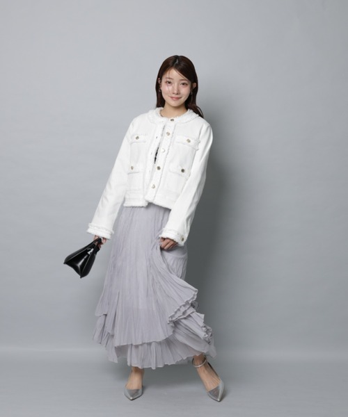 Apuweiser-riche（アプワイザーリッシェ）の「ワッシャープリーツレイヤードスカート（スカート・レディース・ブラック/ダークブラウン/ブルーグレー/ピンク系その他5・1/0/2）」の13枚目の写真