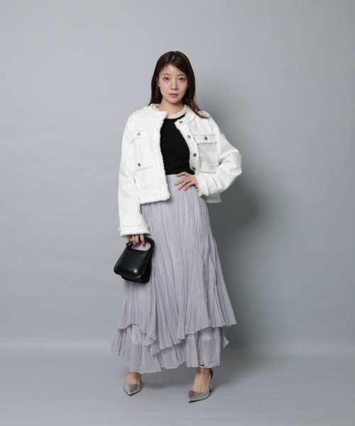 Apuweiser-riche（アプワイザーリッシェ）の「ワッシャープリーツレイヤードスカート（スカート・レディース・ブラック/ダークブラウン/ブルーグレー/ピンク系その他5・1/0/2）」の14枚目の写真