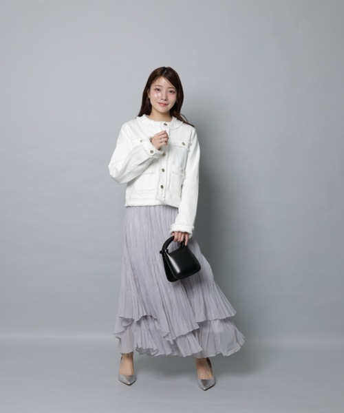 Apuweiser-riche（アプワイザーリッシェ）の「ワッシャープリーツレイヤードスカート（スカート・レディース・ブラック/ダークブラウン/ブルーグレー/ピンク系その他5・1/0/2）」の15枚目の写真