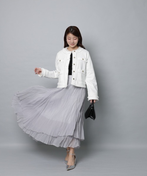 Apuweiser-riche（アプワイザーリッシェ）の「ワッシャープリーツレイヤードスカート（スカート・レディース・ブラック/ダークブラウン/ブルーグレー/ピンク系その他5・1/0/2）」の16枚目の写真