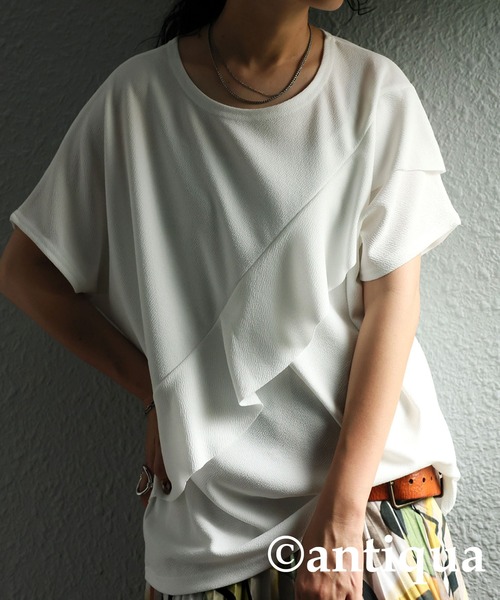 antiqua(アンティカ)の「フリルトップス(Tシャツ/カットソー・レディース・ホワイト/ブラック・ONESIZE)」の15枚目の写真