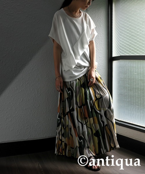 antiqua(アンティカ)の「フリルトップス(Tシャツ/カットソー・レディース・ホワイト/ブラック・ONESIZE)」の16枚目の写真