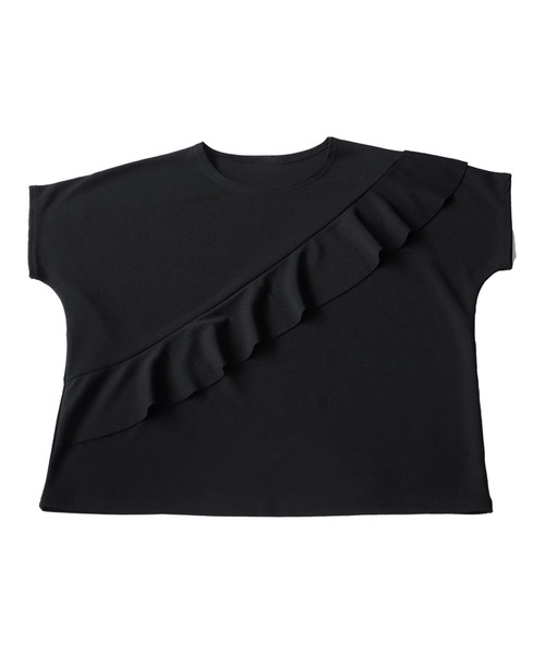 antiqua(アンティカ)の「フリルトップス(Tシャツ/カットソー・レディース・ホワイト/ブラック・ONESIZE)」の4枚目の写真
