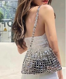 FREE STYLISTS | スクエアハンドバッグ　パーティバッグ キラキラバッグ(ハンドバッグ)