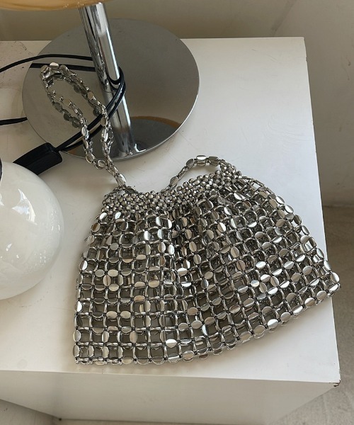 FREE STYLISTS（フリー スタイリスト）の「スクエアハンドバッグ　パーティバッグ キラキラバッグ（ハンドバッグ・レディース・シルバー・FREE）」の9枚目の写真