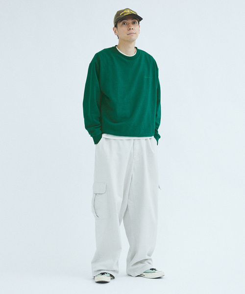 Champion(チャンピオン)の「CHAMPION 417別注 CVC フレンチテリースウェット(スウェット・メンズ・チャコールグレー/ブラック/ベージュ/ブルー/グリーン/アイボリー・MEDIUM/LARGE/X-LARGE)」の12枚目の写真