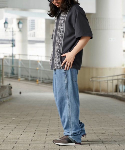 NO NEED(ノーニード)の「キューバ刺繍 オープンカラーシャツ /セットアップ可能(シャツ/ブラウス・メンズ・グレー/ベージュ/ネイビー・フリ-)」の18枚目の写真