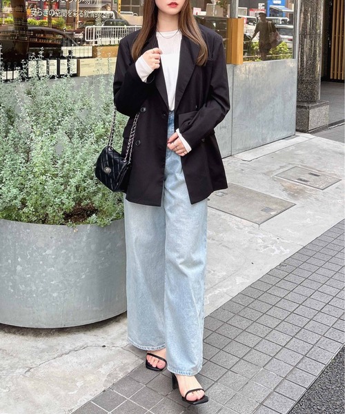 INGNI（イング）の「ミドル丈テーラードジャケット（テーラードジャケット・レディース・ブラック/グレー/ネイビー/アイボリー/ブラック系その他/グレー系その他2/ネイビー系1・M）」の12枚目の写真