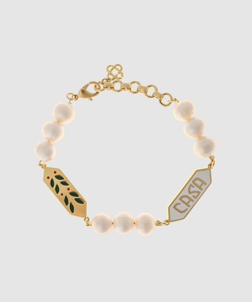 BRASS/ENAMEL/PEARL LAUREL PEARL BRACELET（ブレスレット 