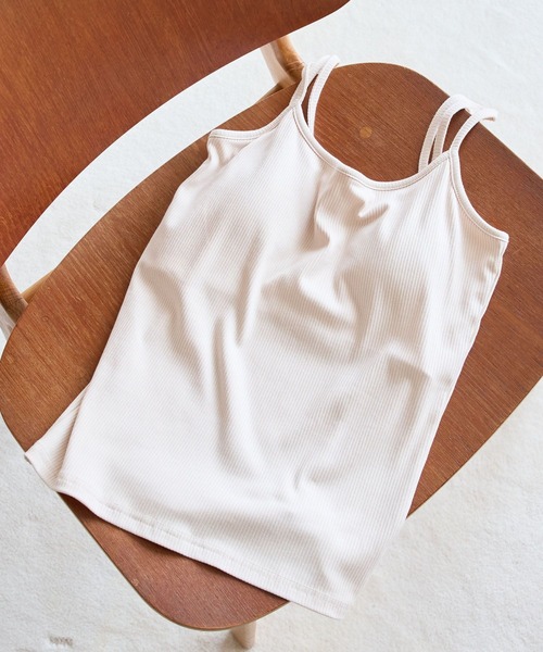 Andemiu（アンデミュウ）の「リブカップツキキャミ141729（キャミソール・レディース・ライトベージュ/ブラック/オフホワイト・FREE）」の3枚目の写真