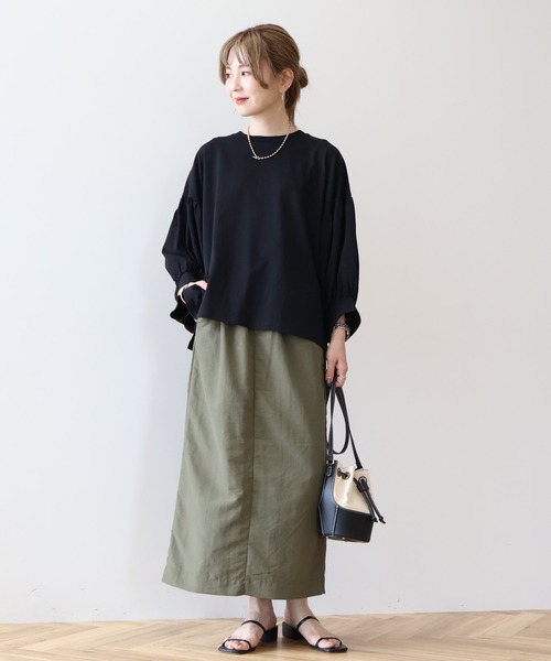 AMERICAN HOLIC(アメリカンホリック)の「ドルマンギャザースリーブプルオーバー(Tシャツ/カットソー・レディース・ブラック/ブルー/グリーン・FREE)」の13枚目の写真
