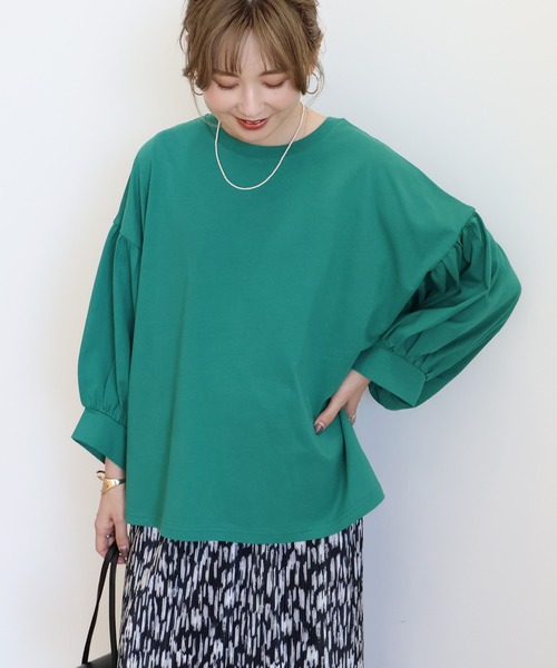 AMERICAN HOLIC(アメリカンホリック)の「ドルマンギャザースリーブプルオーバー(Tシャツ/カットソー・レディース・ブラック/ブルー/グリーン・FREE)」の20枚目の写真