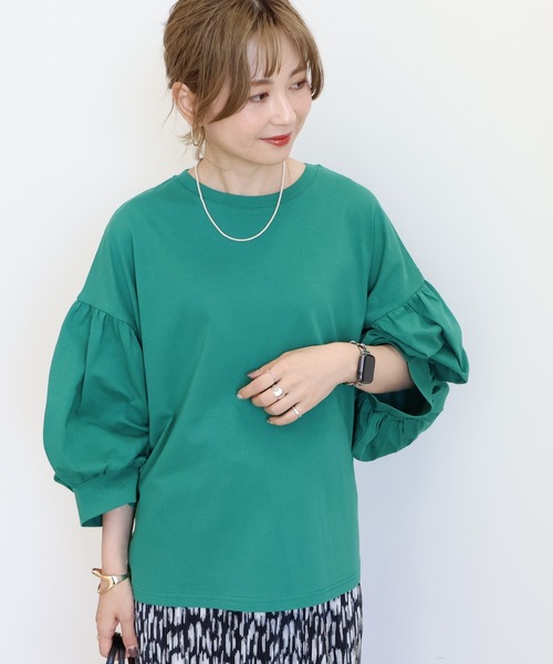 AMERICAN HOLIC(アメリカンホリック)の「ドルマンギャザースリーブプルオーバー(Tシャツ/カットソー・レディース・ブラック/ブルー/グリーン・FREE)」の18枚目の写真