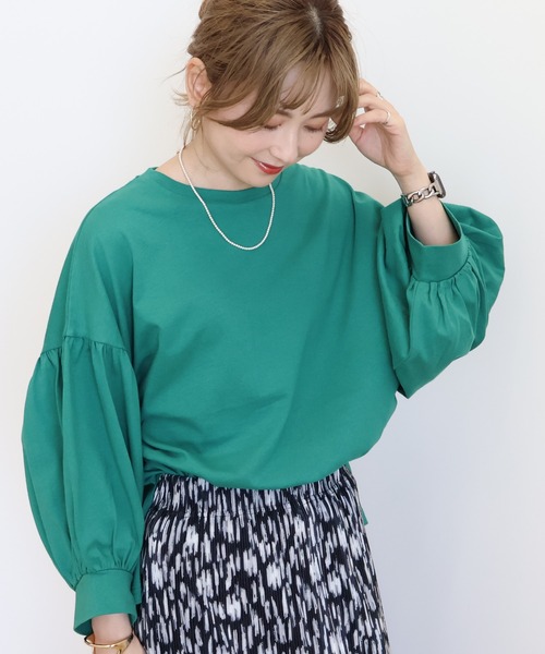 AMERICAN HOLIC(アメリカンホリック)の「ドルマンギャザースリーブプルオーバー(Tシャツ/カットソー・レディース・ブラック/ブルー/グリーン・FREE)」の17枚目の写真