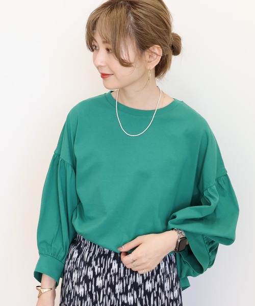 AMERICAN HOLIC(アメリカンホリック)の「ドルマンギャザースリーブプルオーバー(Tシャツ/カットソー・レディース・ブラック/ブルー/グリーン・FREE)」の15枚目の写真