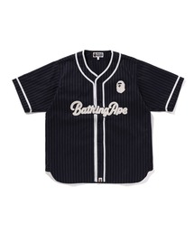 Bathing Ape ストライプ ベースボールシャツ A BATHING APE（アベイシングエイプ）の「A BATHING APE