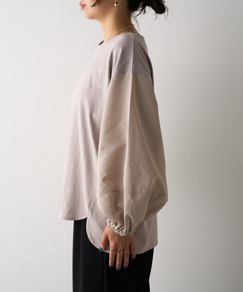 Jena espace merveilleux(ジェナ エスパスメルヴェイユ)の「異素材ランタンスリーブカットソー(Tシャツ/カットソー・レディース・カーキ/ブラック/グレー・FREE)」の21枚目の写真