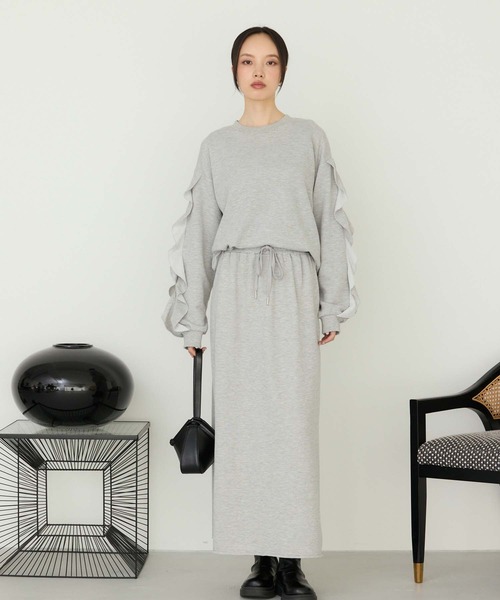 Edit Sheen（エディットシーン）の「スウェットスカート（スカート・レディース・グレイッシュベージュ/ブラック/グレー・M）」の14枚目の写真