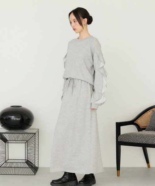 Edit Sheen（エディットシーン）の「スウェットスカート（スカート・レディース・グレイッシュベージュ/ブラック/グレー・M）」の15枚目の写真