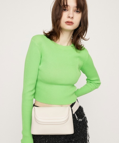 SLY（スライ）の「F/LEATHER PURSE BAG フェイクレザー パース バッグ（ショルダーバッグ・レディース・アイボリー/ブラック・FREE）」の12枚目の写真