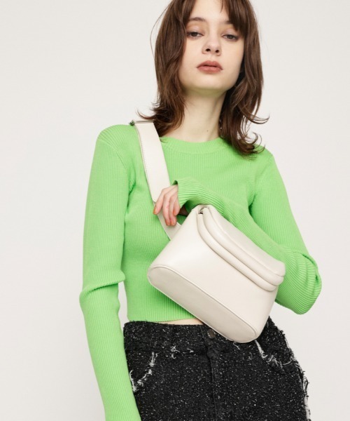 SLY（スライ）の「F/LEATHER PURSE BAG フェイクレザー パース バッグ（ショルダーバッグ・レディース・アイボリー/ブラック・FREE）」の13枚目の写真