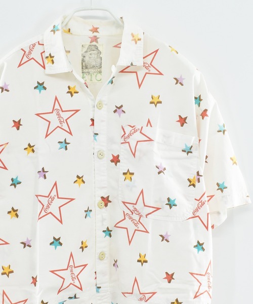 【ヴィンテージ古着】J.G.HOOK 総柄 コーラ 企業ロゴ ショートスリーブプルオーバーシャツ（シャツ/ブラウス）｜VINTAGE（ヴィンテージ）