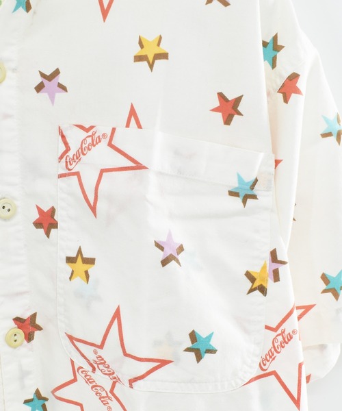 VINTAGE（ヴィンテージ）の「【ヴィンテージ古着】J.G.HOOK 総柄 コーラ 企業ロゴ ショートスリーブプルオーバーシャツ（シャツ/ブラウス・メンズ・ホワイト・MEDIUM）」の5枚目の写真