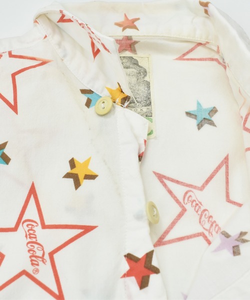 VINTAGE（ヴィンテージ）の「【ヴィンテージ古着】J.G.HOOK 総柄 コーラ 企業ロゴ ショートスリーブプルオーバーシャツ（シャツ/ブラウス・メンズ・ホワイト・MEDIUM）」の6枚目の写真