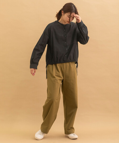 POU DOU DOU(プードゥドゥ)の「ドロストテールパッチワークブラウス(シャツ/ブラウス・レディース・ネイビー/オフホワイト/ブラック・M)」の7枚目の写真