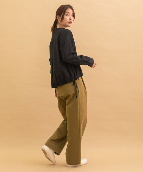 POU DOU DOU(プードゥドゥ)の「ドロストテールパッチワークブラウス(シャツ/ブラウス・レディース・ネイビー/オフホワイト/ブラック・M)」の8枚目の写真