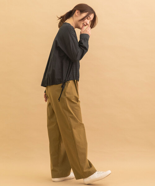 POU DOU DOU(プードゥドゥ)の「ドロストテールパッチワークブラウス(シャツ/ブラウス・レディース・ネイビー/オフホワイト/ブラック・M)」の9枚目の写真