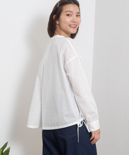 POU DOU DOU(プードゥドゥ)の「ドロストテールパッチワークブラウス(シャツ/ブラウス・レディース・ネイビー/オフホワイト/ブラック・M)」の14枚目の写真