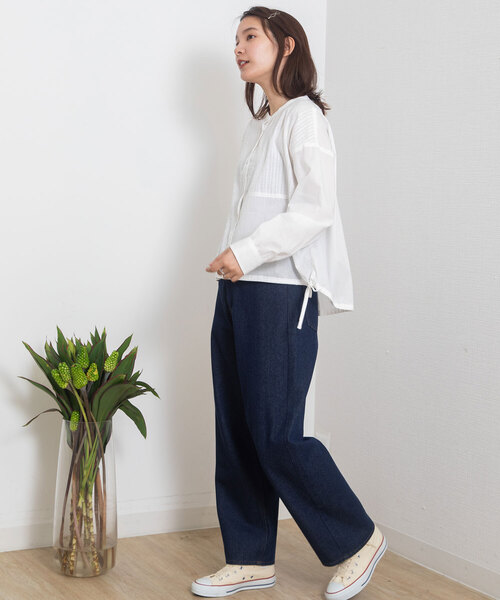 POU DOU DOU(プードゥドゥ)の「ドロストテールパッチワークブラウス(シャツ/ブラウス・レディース・ネイビー/オフホワイト/ブラック・M)」の16枚目の写真