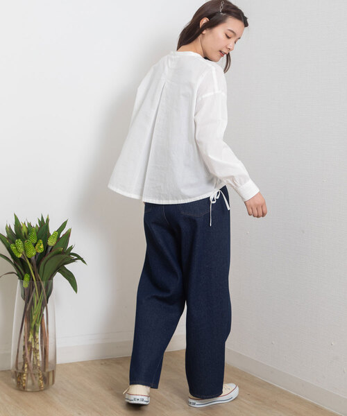 POU DOU DOU(プードゥドゥ)の「ドロストテールパッチワークブラウス(シャツ/ブラウス・レディース・ネイビー/オフホワイト/ブラック・M)」の17枚目の写真