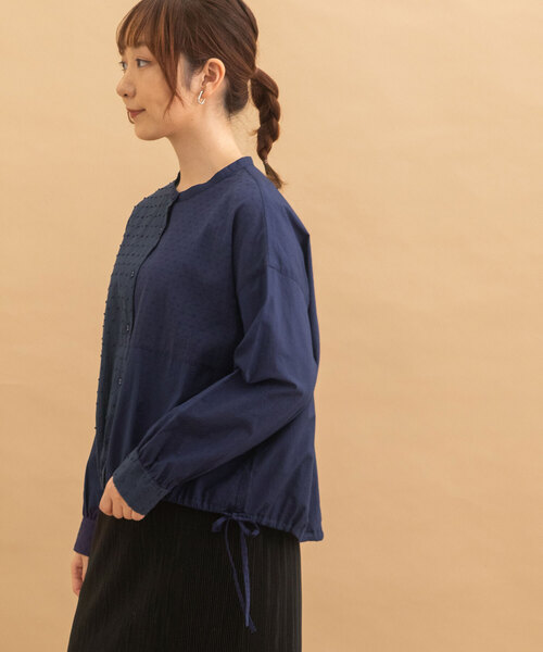 POU DOU DOU(プードゥドゥ)の「ドロストテールパッチワークブラウス(シャツ/ブラウス・レディース・ネイビー/オフホワイト/ブラック・M)」の19枚目の写真