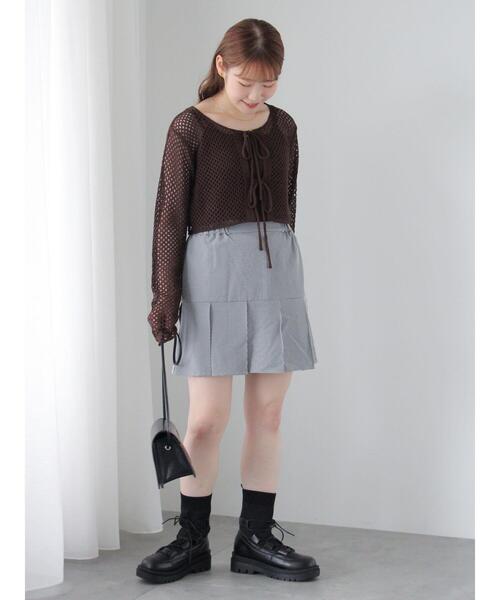 ehka sopo（エヘカソポ）の「レースアップニットブーツ（ブーツ・レディース・オフホワイト/ブラック・M/L）」の8枚目の写真