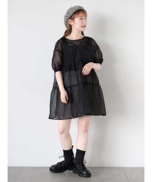 ehka sopo（エヘカソポ）の「レースアップニットブーツ（ブーツ・レディース・オフホワイト/ブラック・M/L）」の10枚目の写真