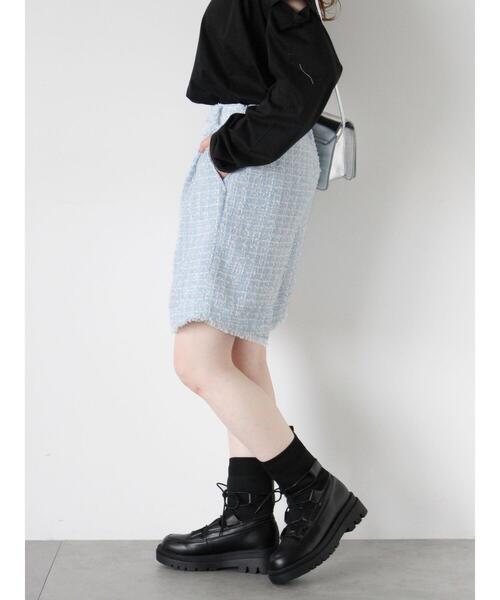 ehka sopo（エヘカソポ）の「レースアップニットブーツ（ブーツ・レディース・オフホワイト/ブラック・M/L）」の17枚目の写真