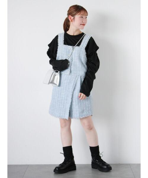 ehka sopo（エヘカソポ）の「レースアップニットブーツ（ブーツ・レディース・オフホワイト/ブラック・M/L）」の19枚目の写真