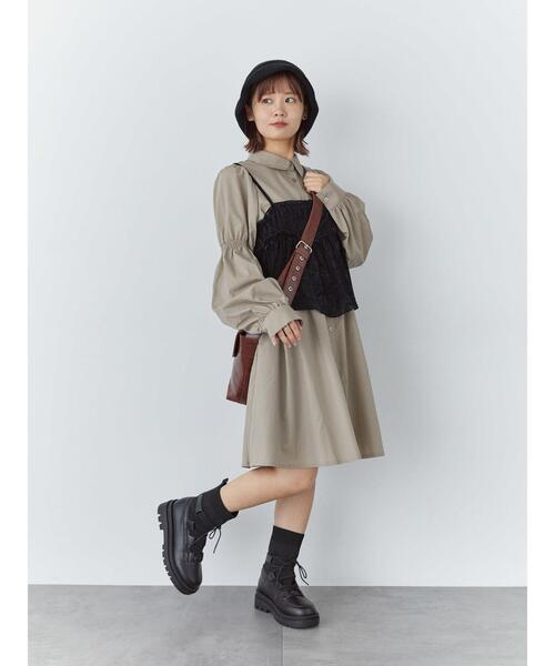 ehka sopo（エヘカソポ）の「レースアップニットブーツ（ブーツ・レディース・オフホワイト/ブラック・M/L）」の20枚目の写真