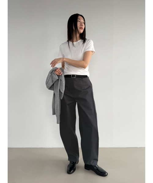 Didot.showroom(ディドット ショールーム)の「2WAYサイドタックワイドパンツ(スラックス・レディース・チャコール/ベージュ/アイボリー・S/M)」の11枚目の写真