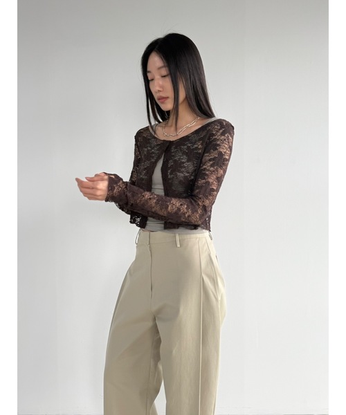 Didot.showroom(ディドット ショールーム)の「2WAYサイドタックワイドパンツ(スラックス・レディース・チャコール/ベージュ/アイボリー・S/M)」の21枚目の写真